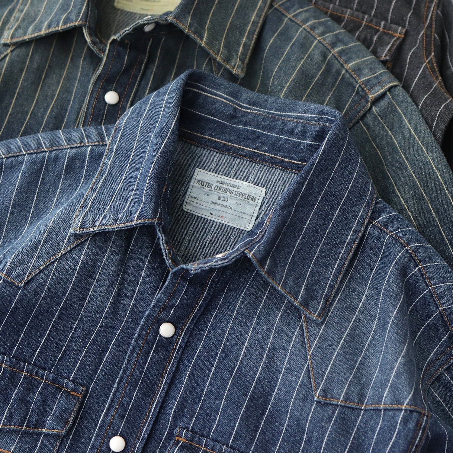 Leon - Stribet Denimskjorte