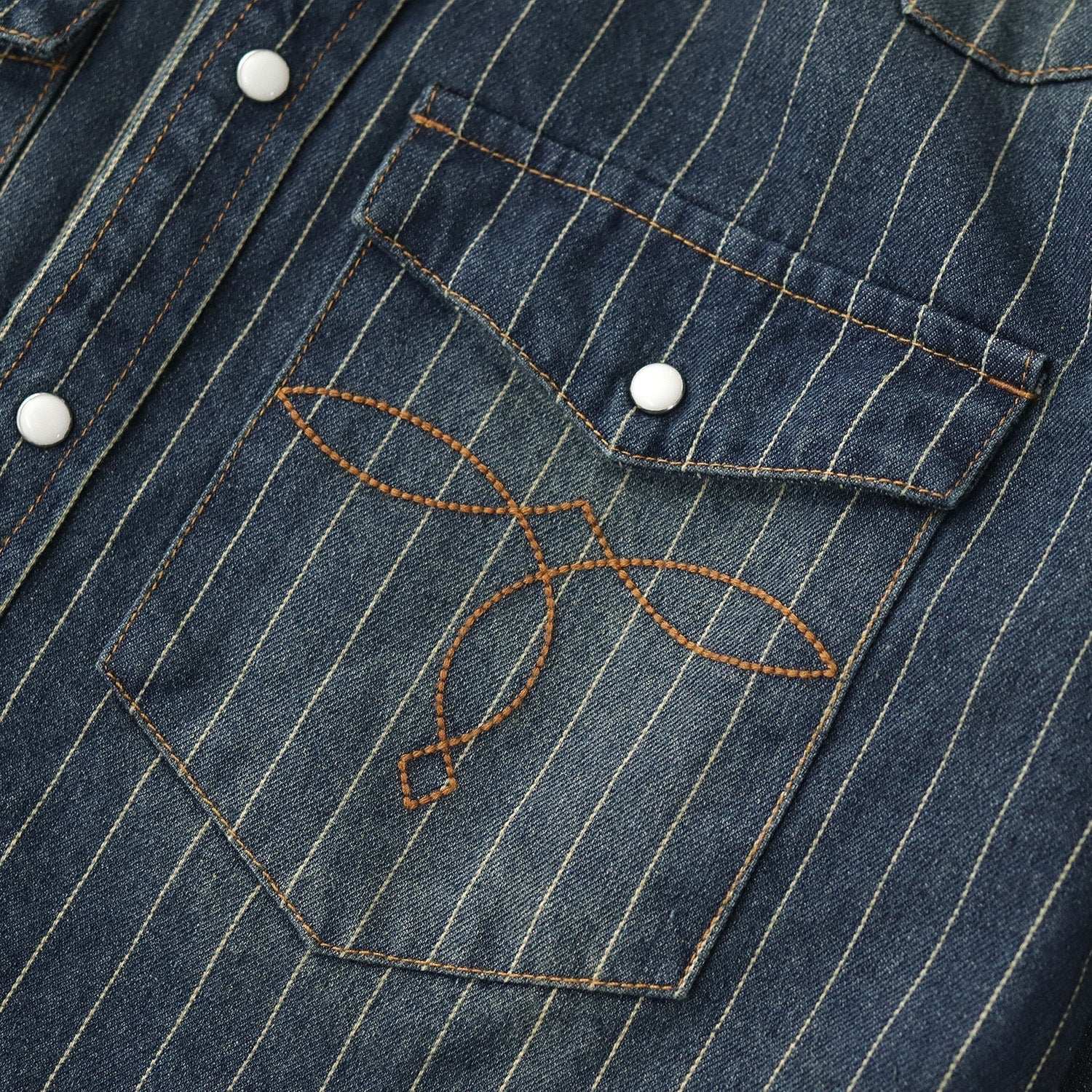 Leon - Stribet Denimskjorte