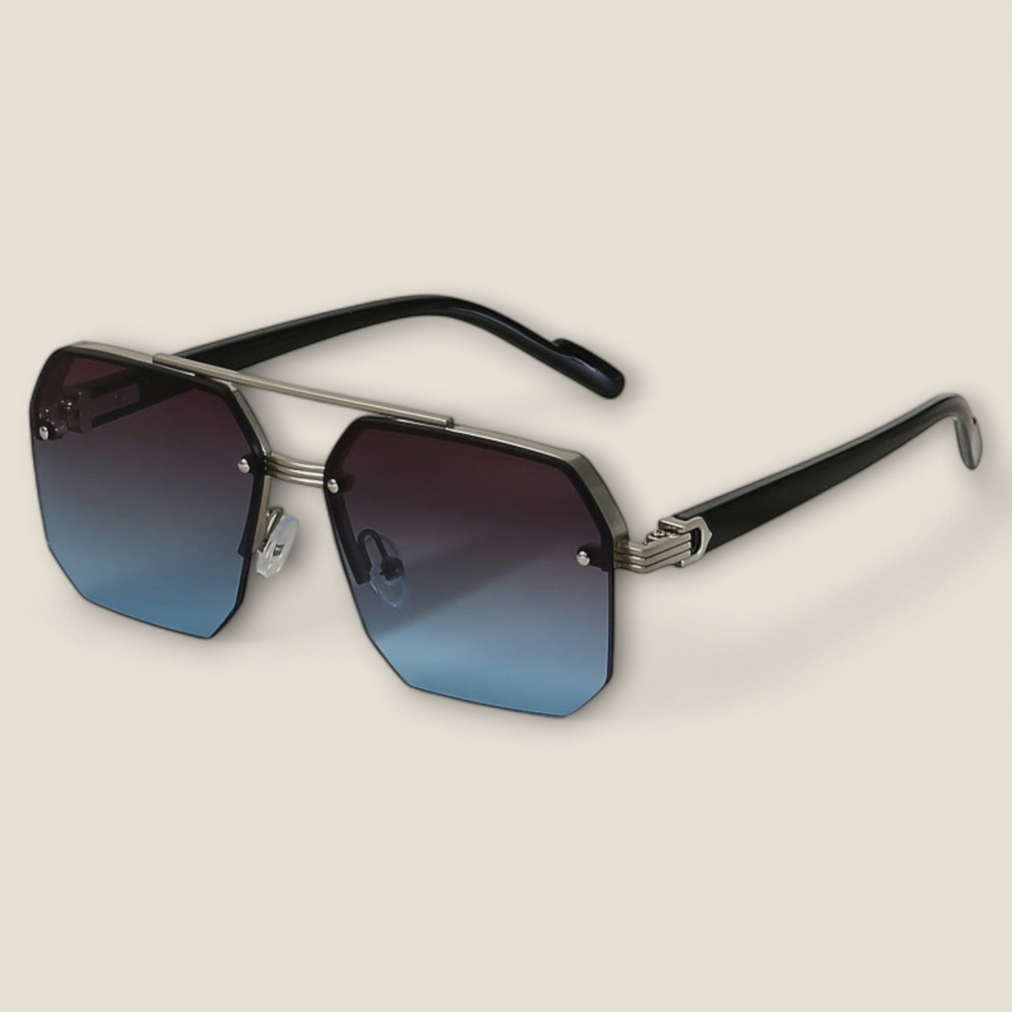 Lucio - Geometriske Solbriller med Stilet Ramme