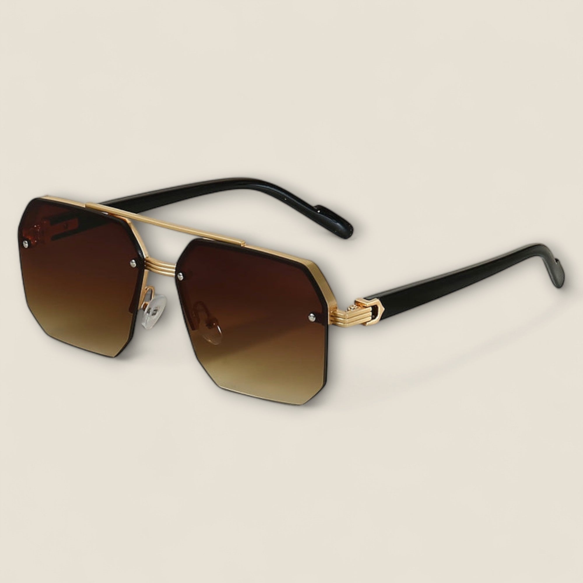 Lucio - Geometriske Solbriller med Stilet Ramme