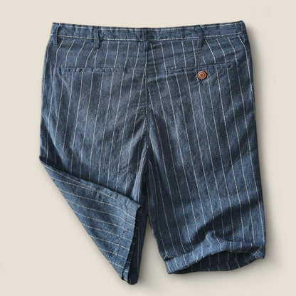 Alonso - Stribede Linned Bermuda Shorts