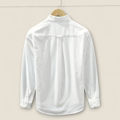 Adrien - Stribet Bomulds skjorte med Kontrast Detaljer