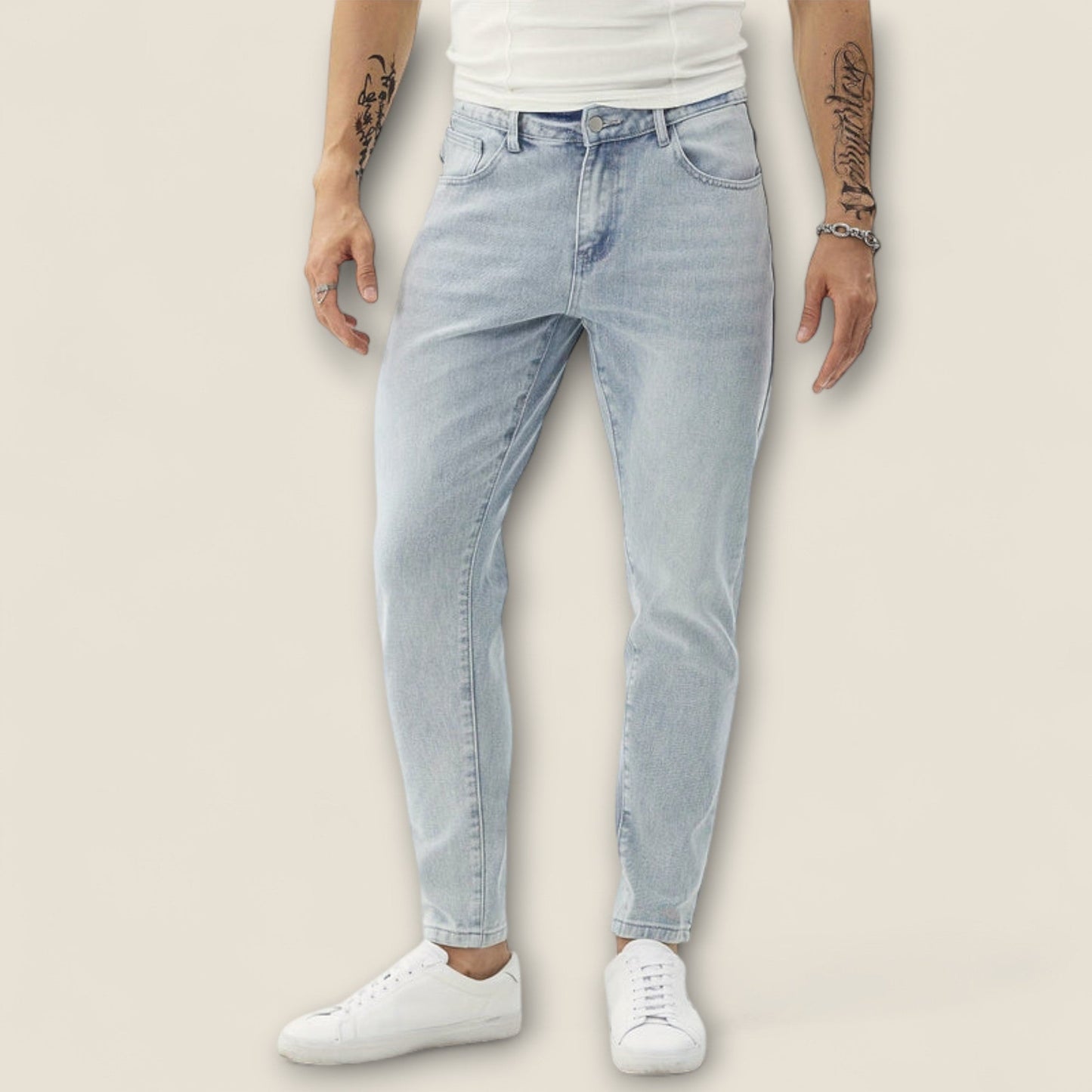 Thiago - Tapered Cotton Jeans