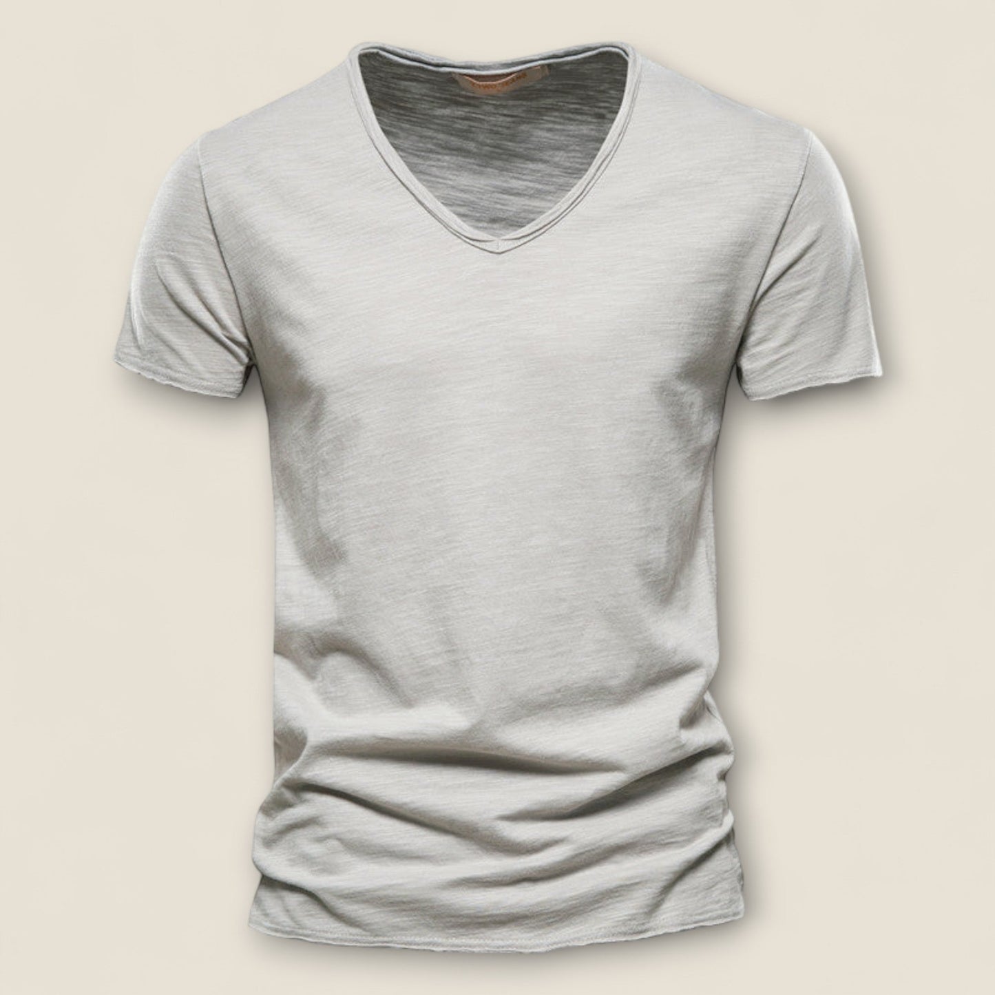 Valerio - V-Hals T-shirt i Slub Cotton