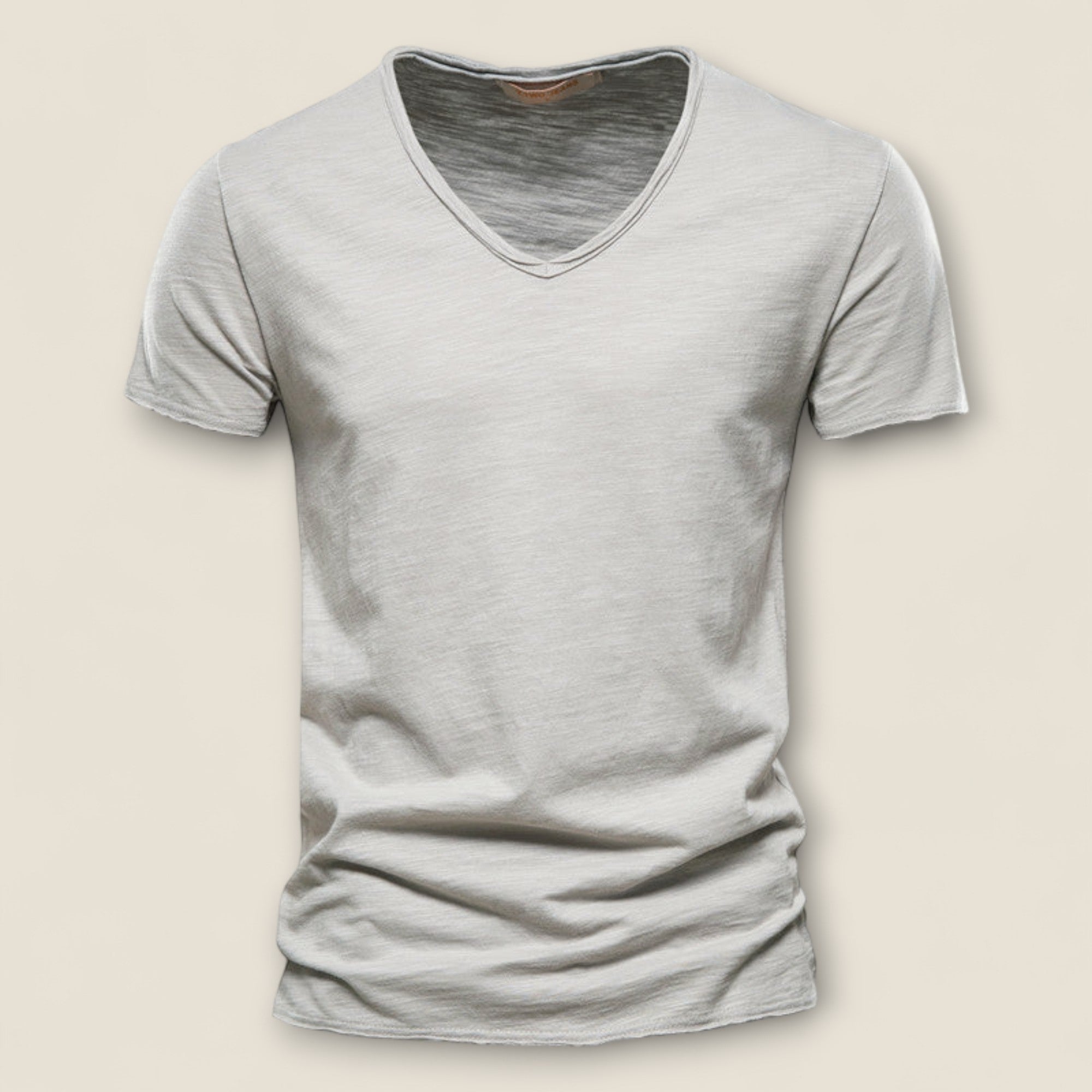 Valerio - V-Hals T-shirt i Slub Cotton