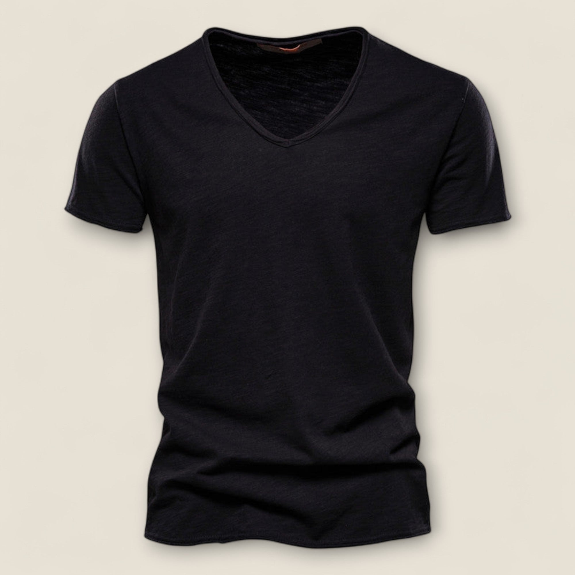 Valerio - V-Hals T-shirt i Slub Cotton