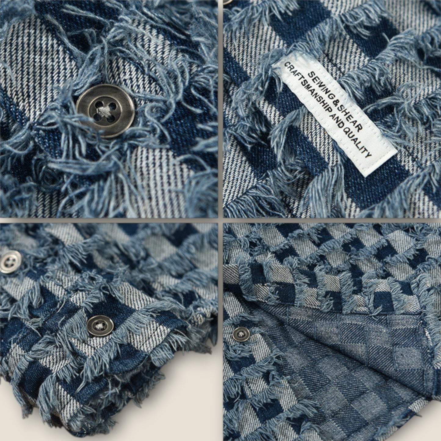 Jackson - Tjekket Frayed Overskjorte