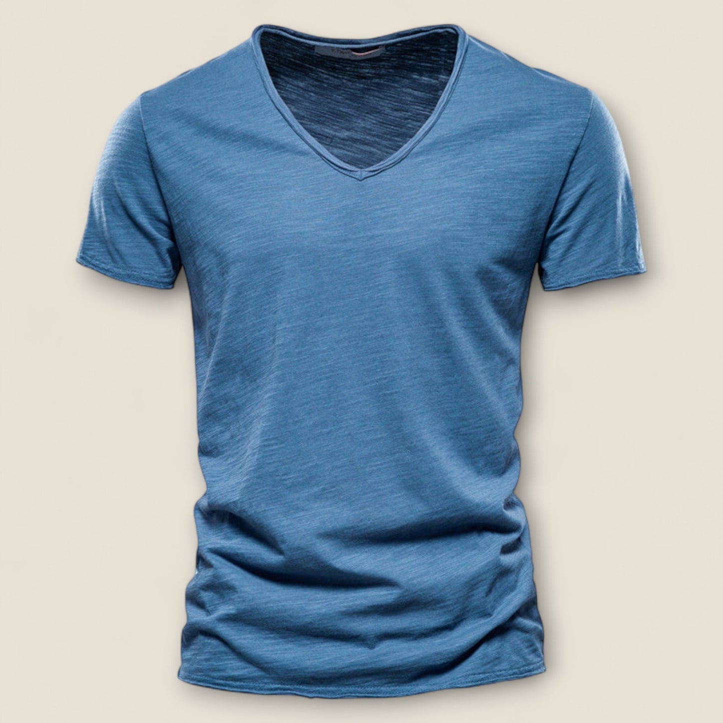 Valerio - V-Hals T-shirt i Slub Cotton