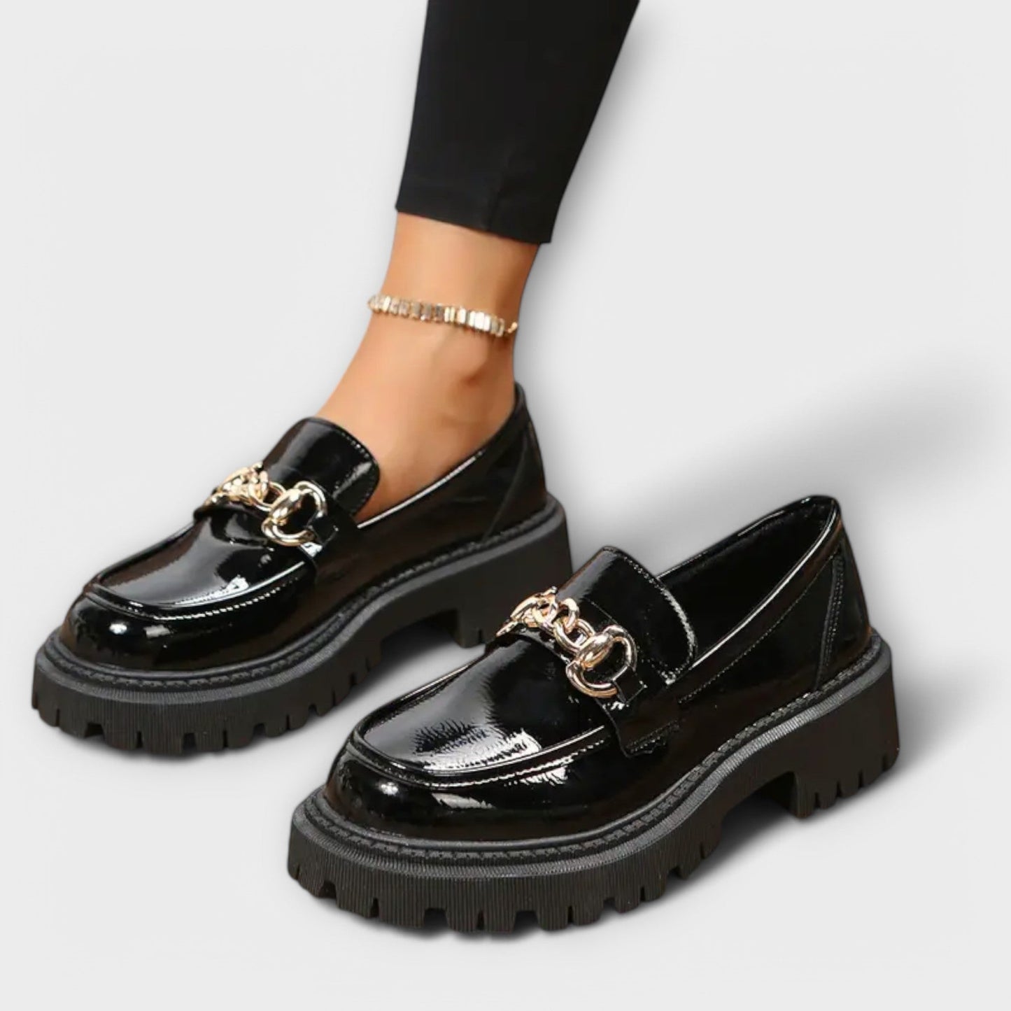 Trendy Kvinders Platform Loafers med Spænde