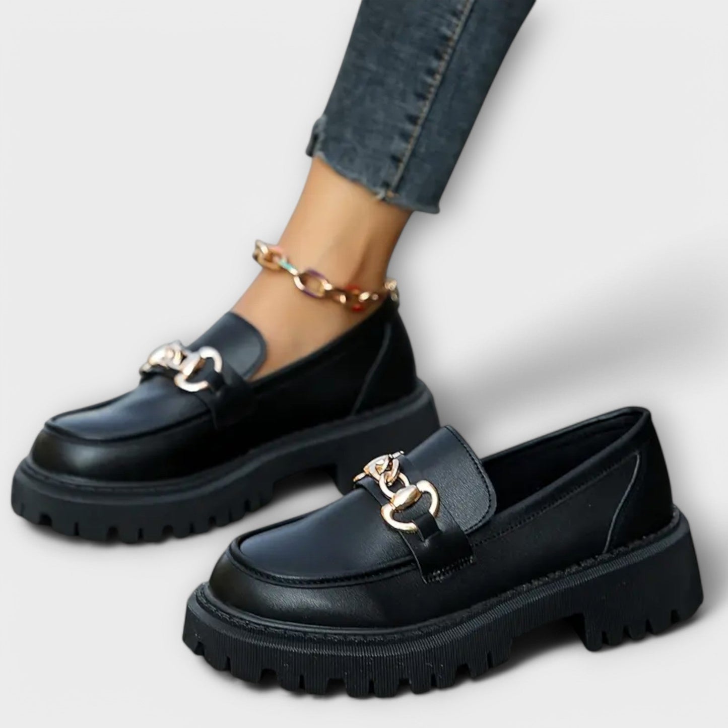Trendy Kvinders Platform Loafers med Spænde