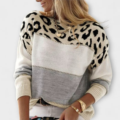Cheyenne - Casual Sweater med Leopard Design