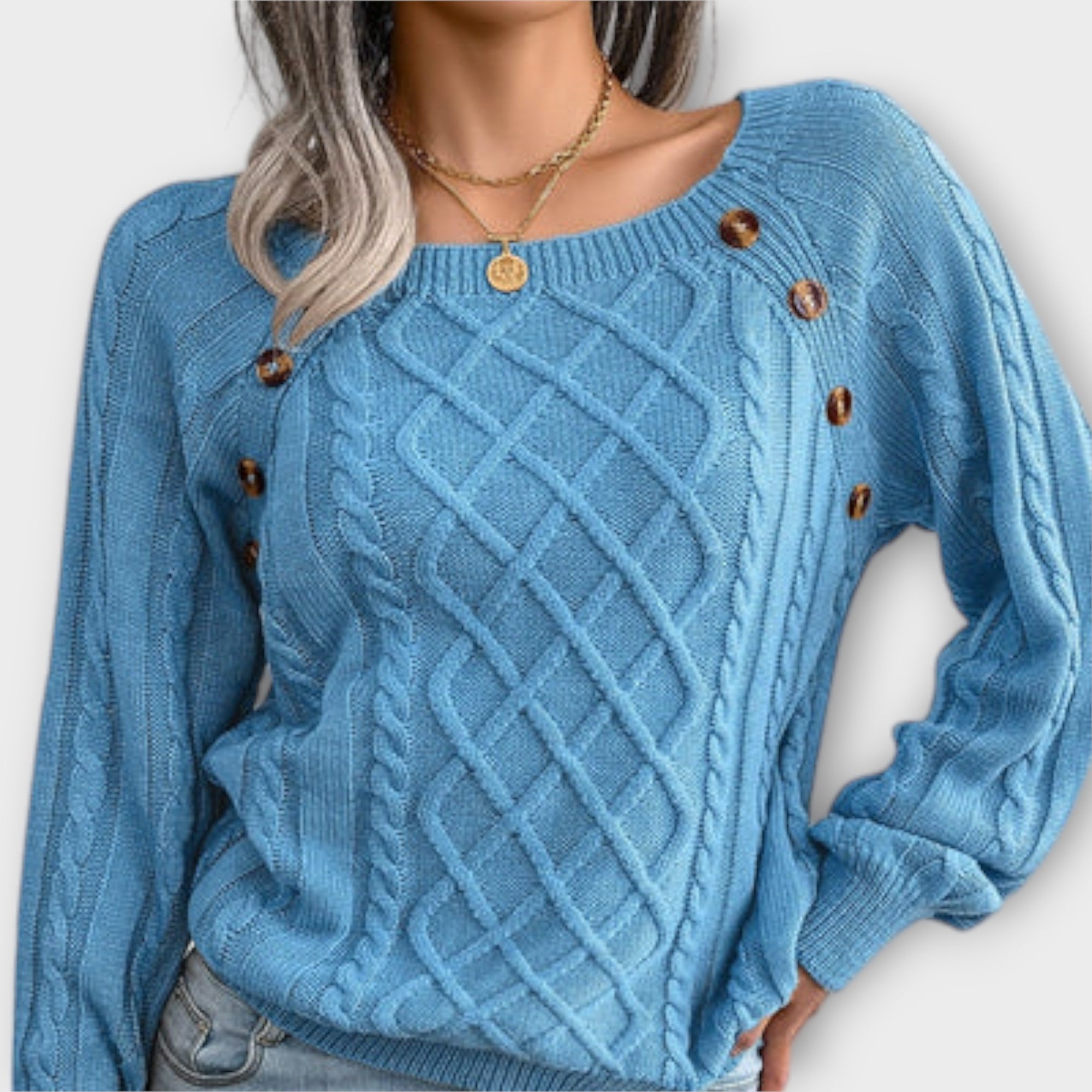 Malia - Strikket Sweater med Knapper