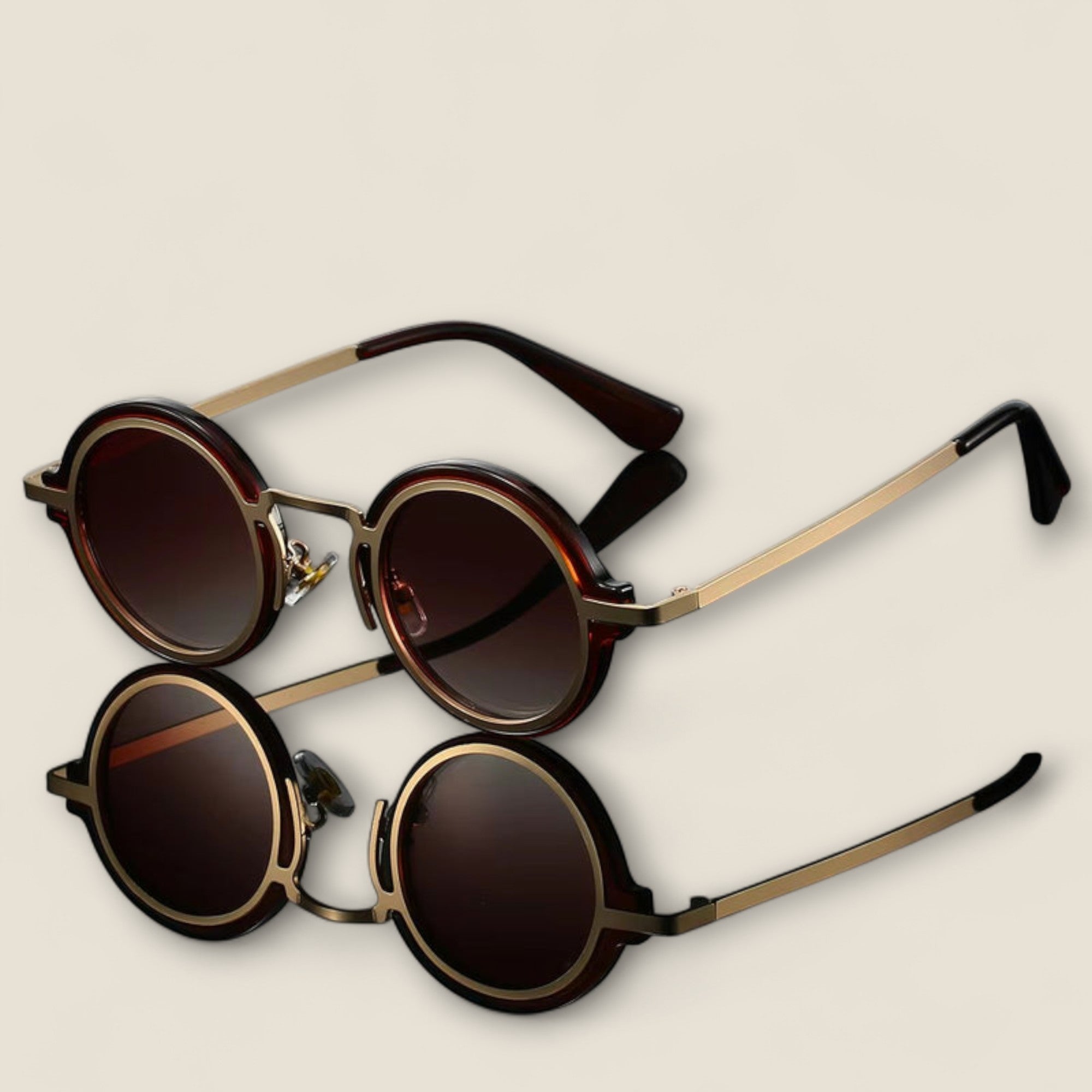 Enzo - Retro Runde Solbriller