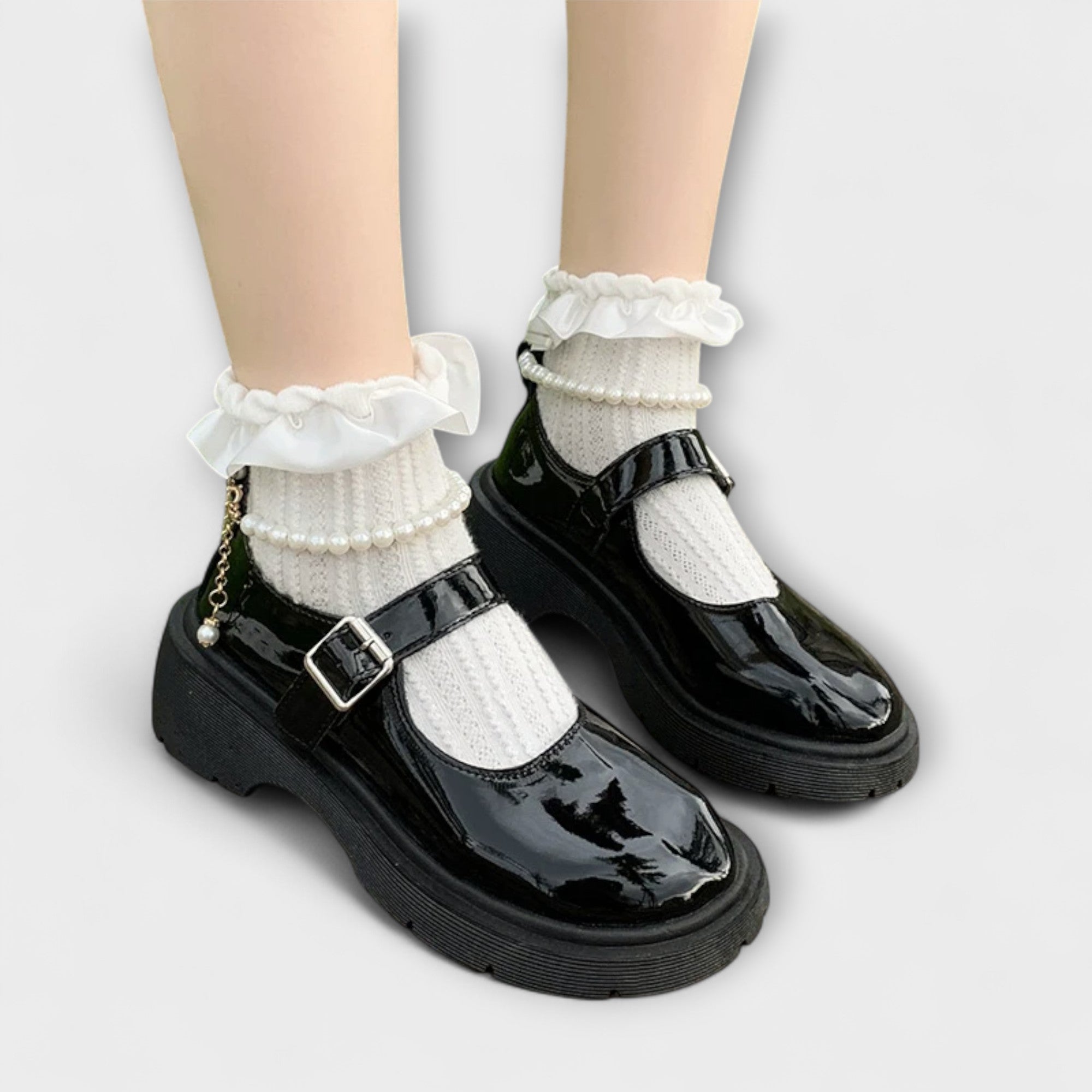 Perle - Luksus Perle Mary Jane Lædersko