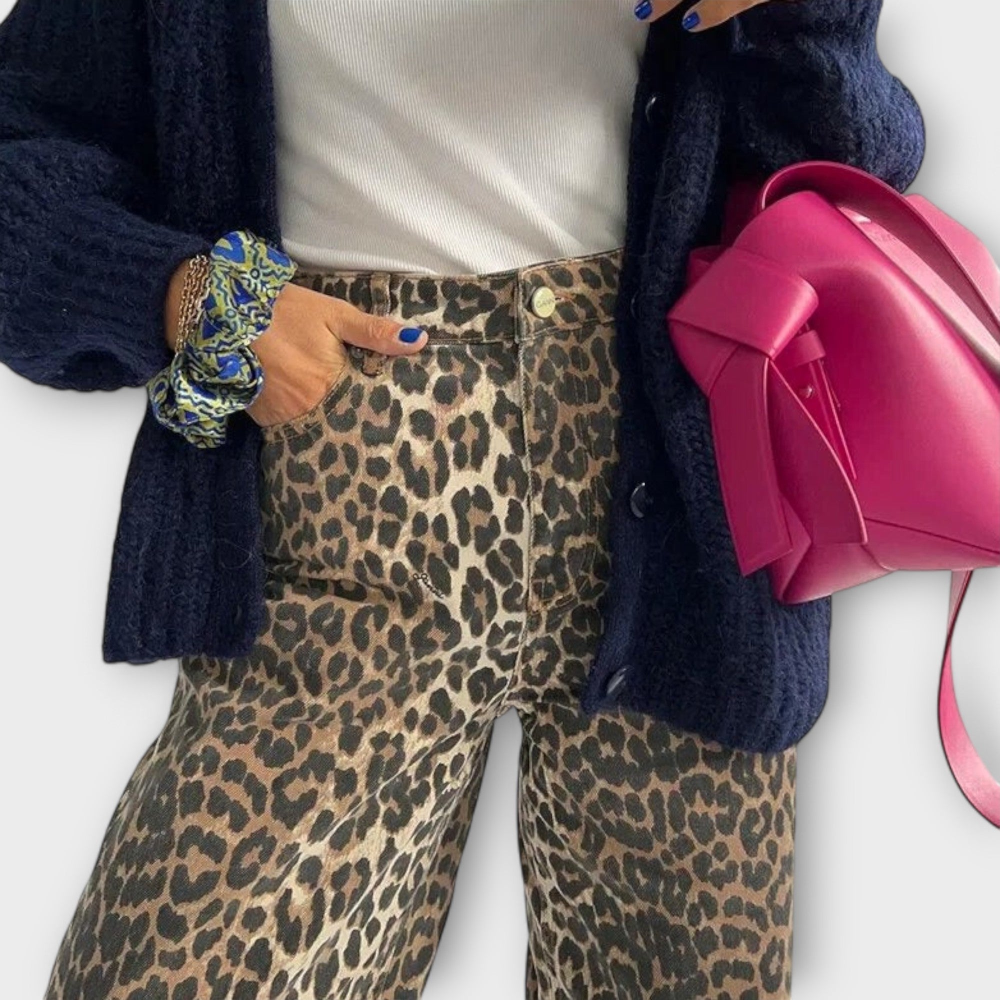 Chandra - Vintage Jeans med Leopardprint