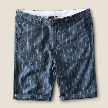 Alonso - Stribede Linned Bermuda Shorts