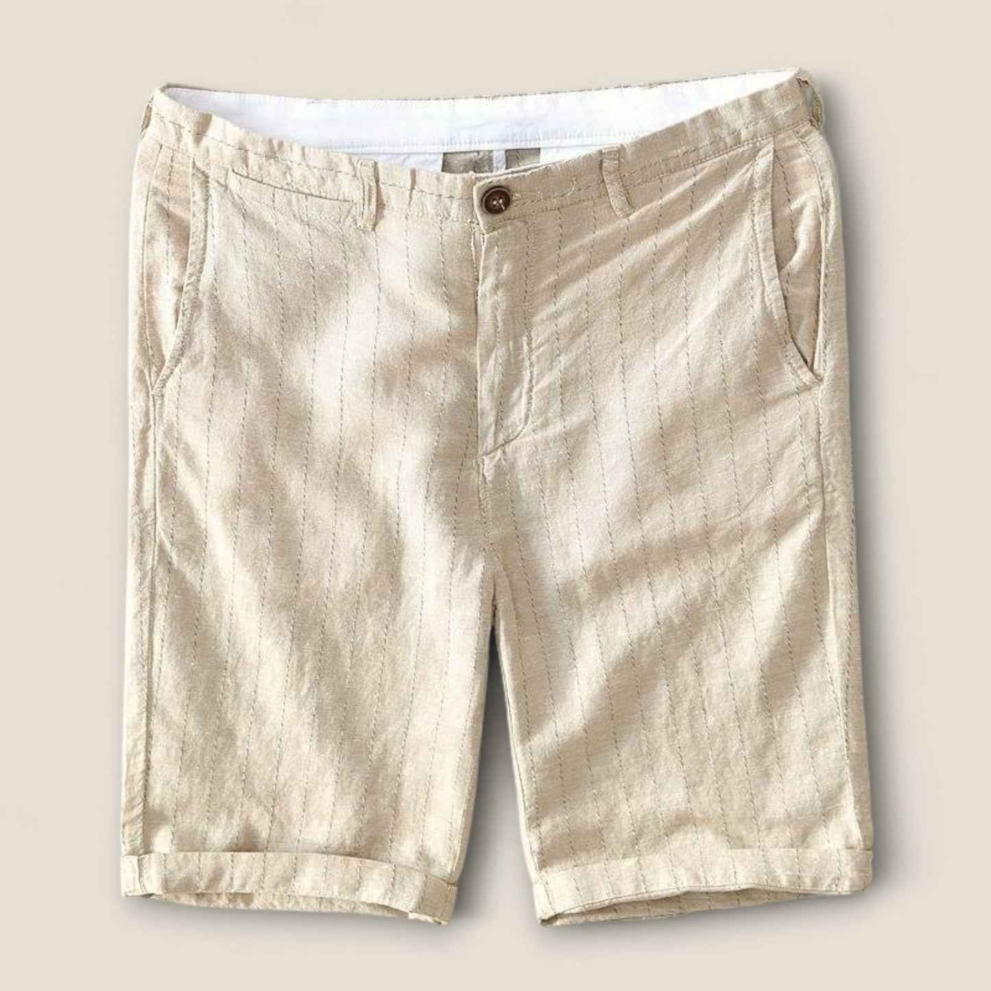Alonso - Stribede Linned Bermuda Shorts
