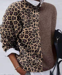 Marina - Casual Sweater med Leopard Design