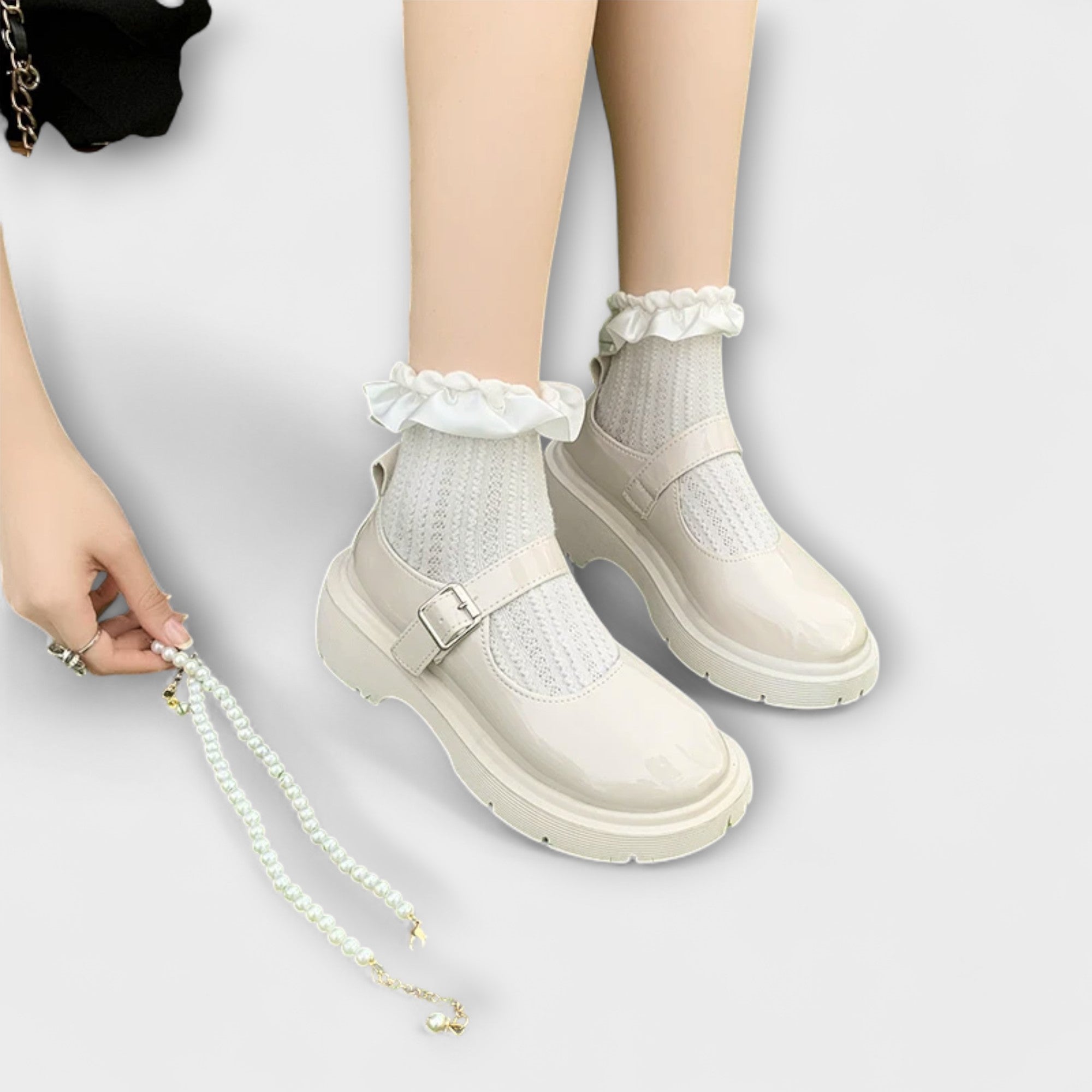 Perle - Luksus Perle Mary Jane Lædersko