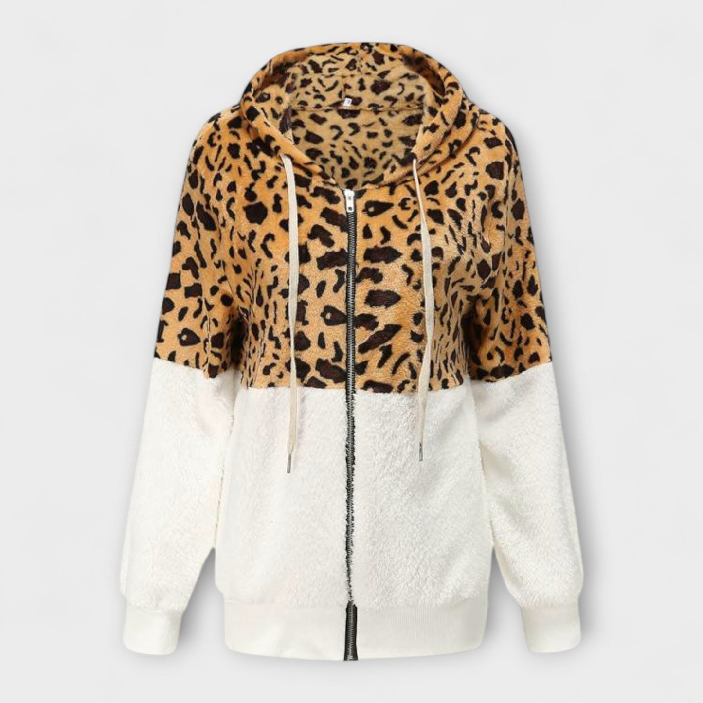 Lea - Fleece Hoodie med Leopard Design