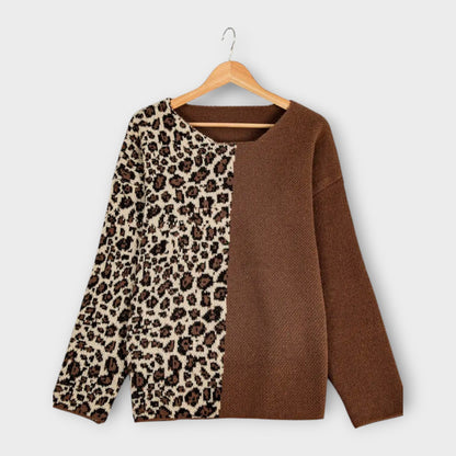 Marina - Casual Sweater med Leopard Design