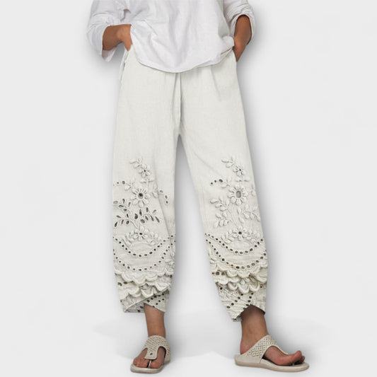 Chloe – Elegant Trykt Blondebukser