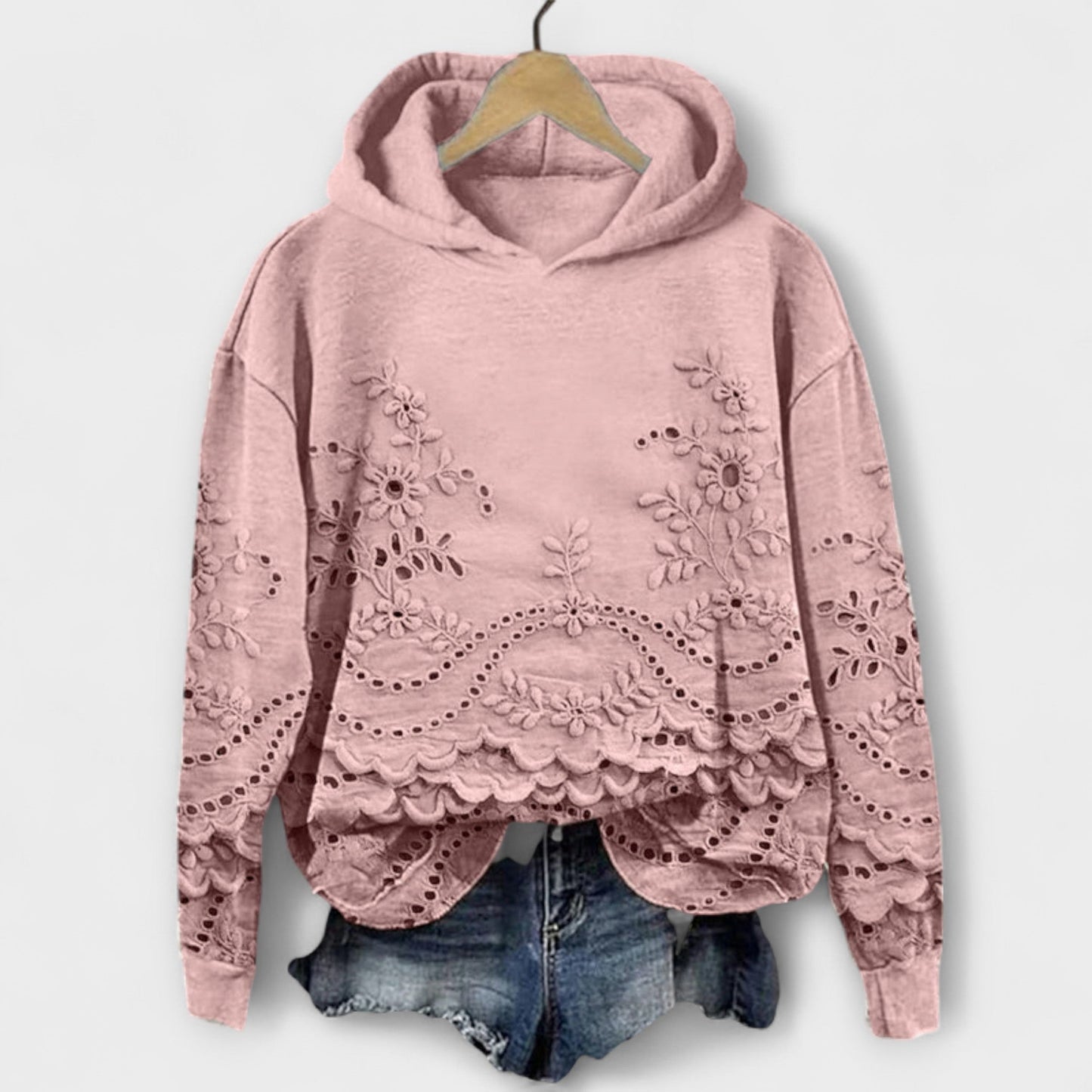 Grace – Vintage Hoodie med Blomsterprint