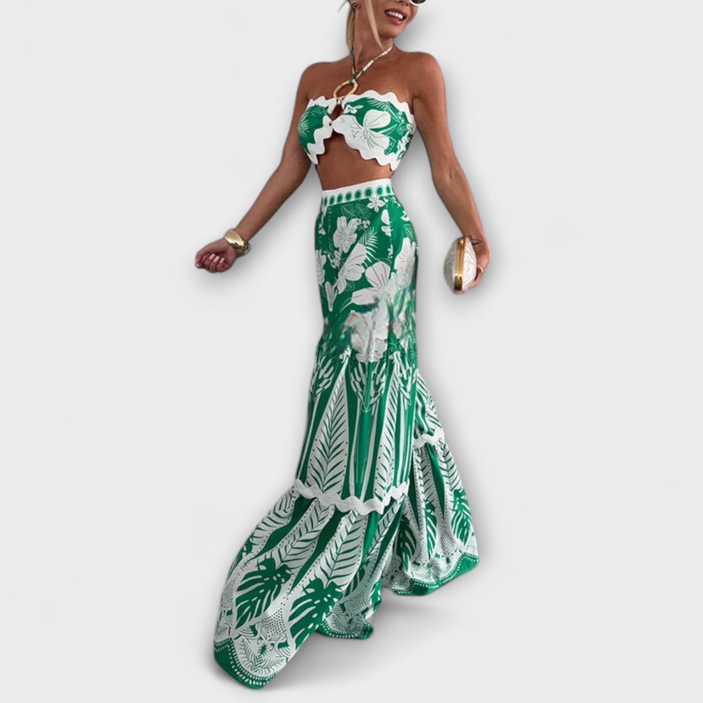 Zella - Cassie Ric Rac Trim Halter Ring Sæt