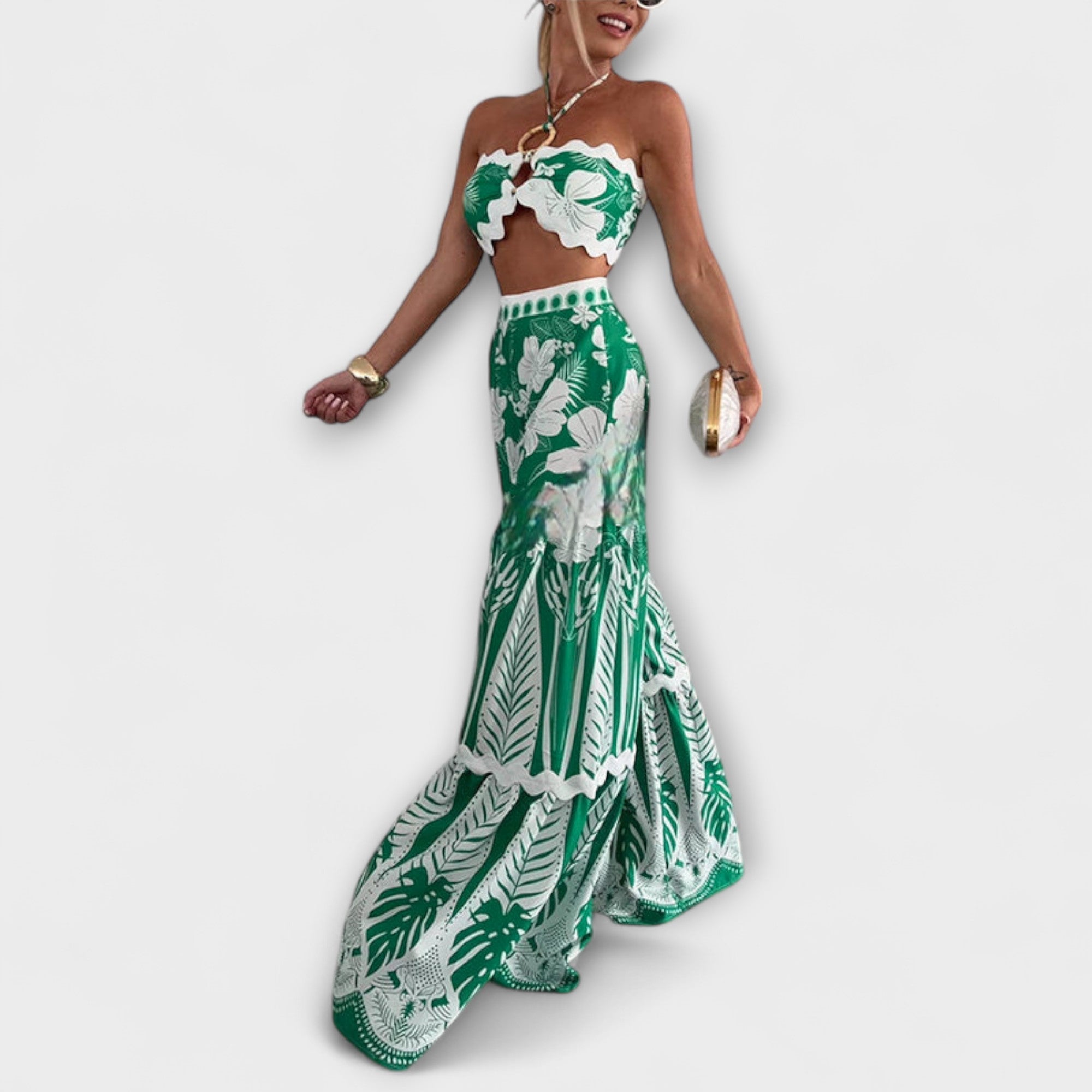 Zella - Cassie Ric Rac Trim Halter Ring Sæt