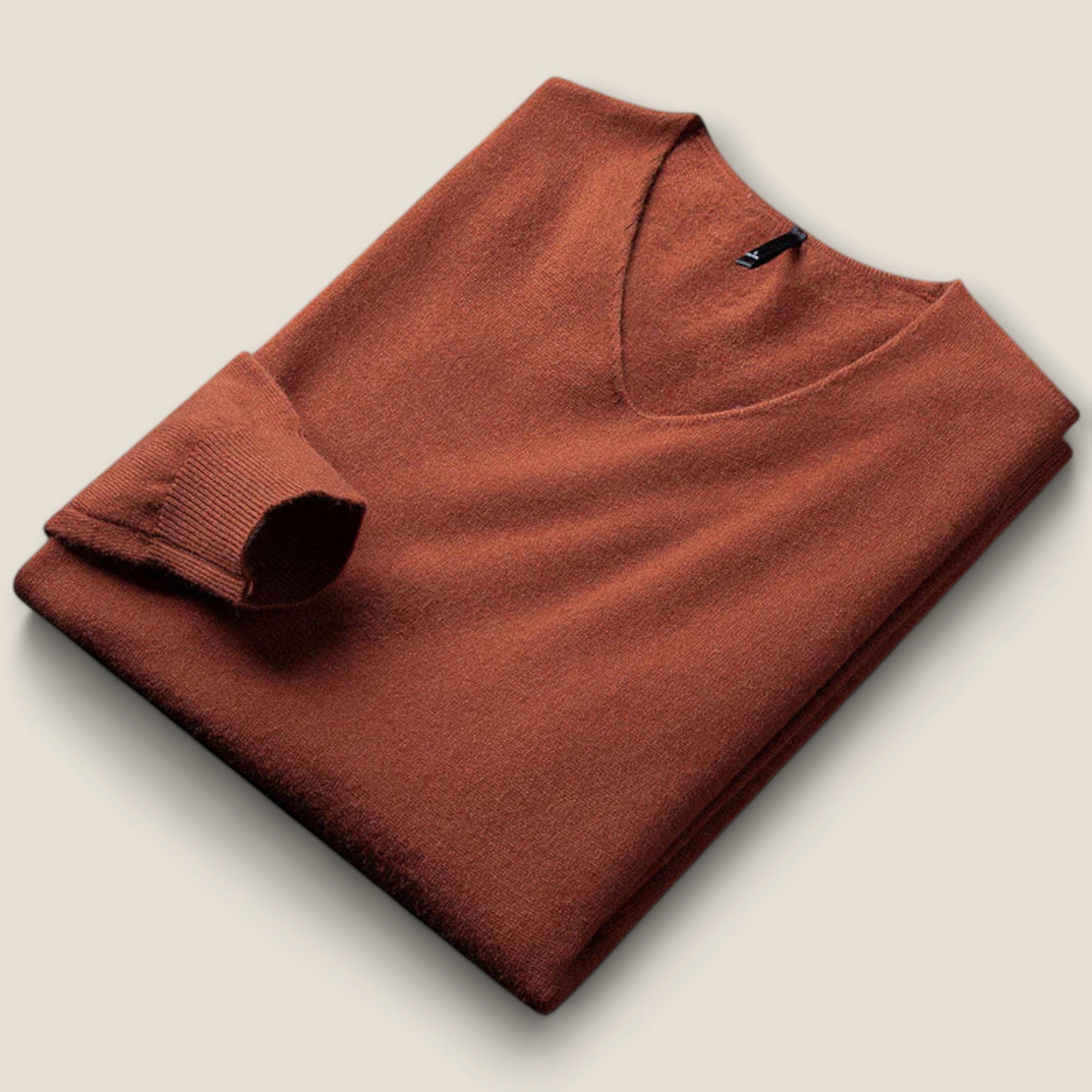 Alessio - V-Hals Sweater i Uld-Kashmir Blandning